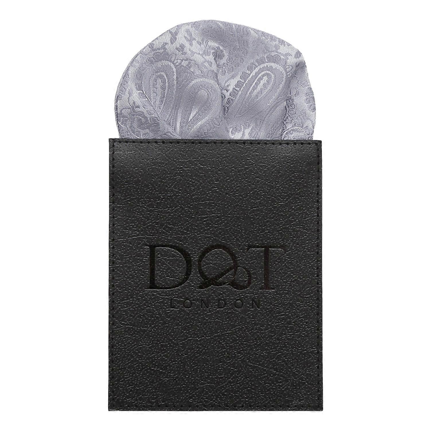 Silver Paisley Pre-Folded Pocket Square Puff