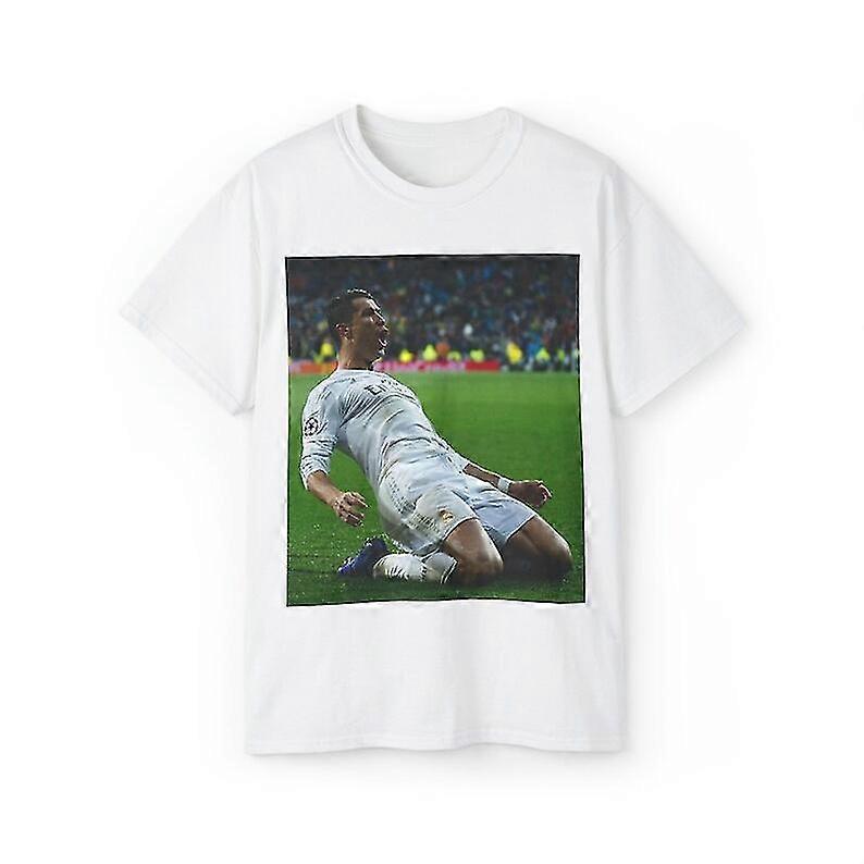 Cristiano Ronaldo Real Madrid Football Jersey Unisexe Ultra Coton Tee Tshirt vintage throwback rétro portugal-Mbe176 Pur coton de haute qualité