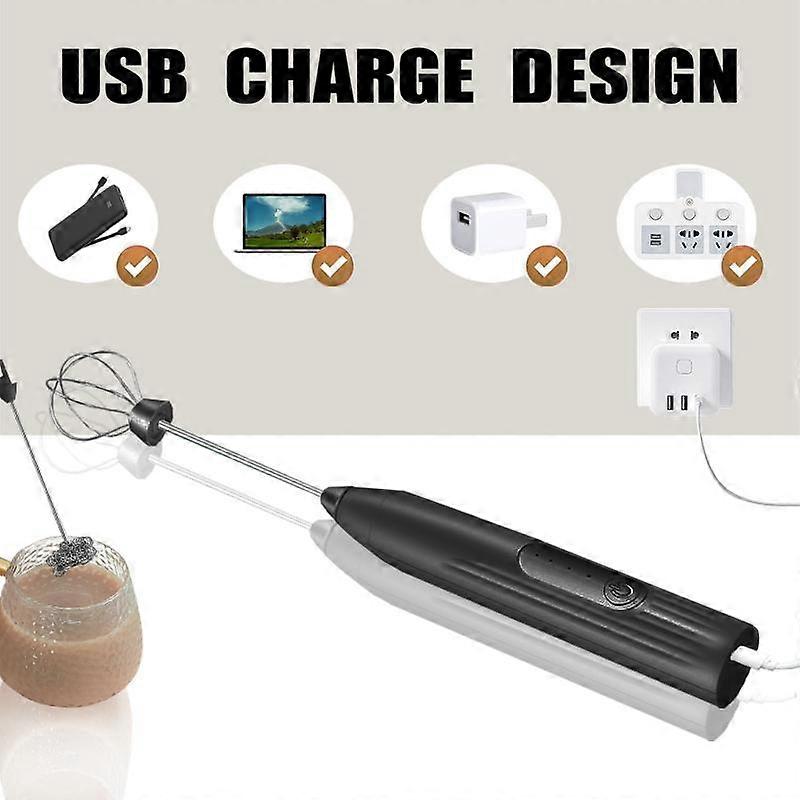 Barsinfi pol Handheld with USB rechargeable milk frother 2 in 1 whisk