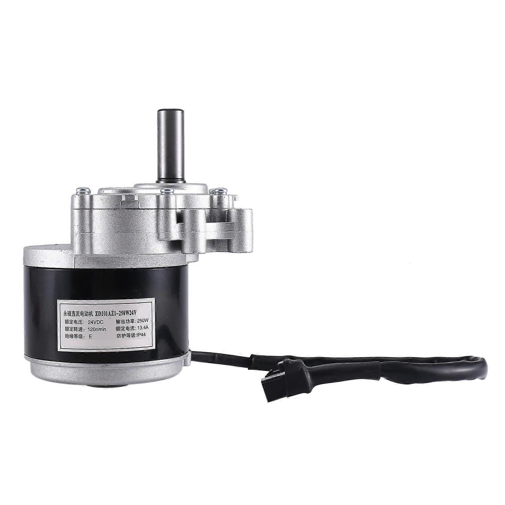 250W 24V 120Rpm Low Speed Brush Motor, 44mm Longer Shaft Low Speed Brush Motor