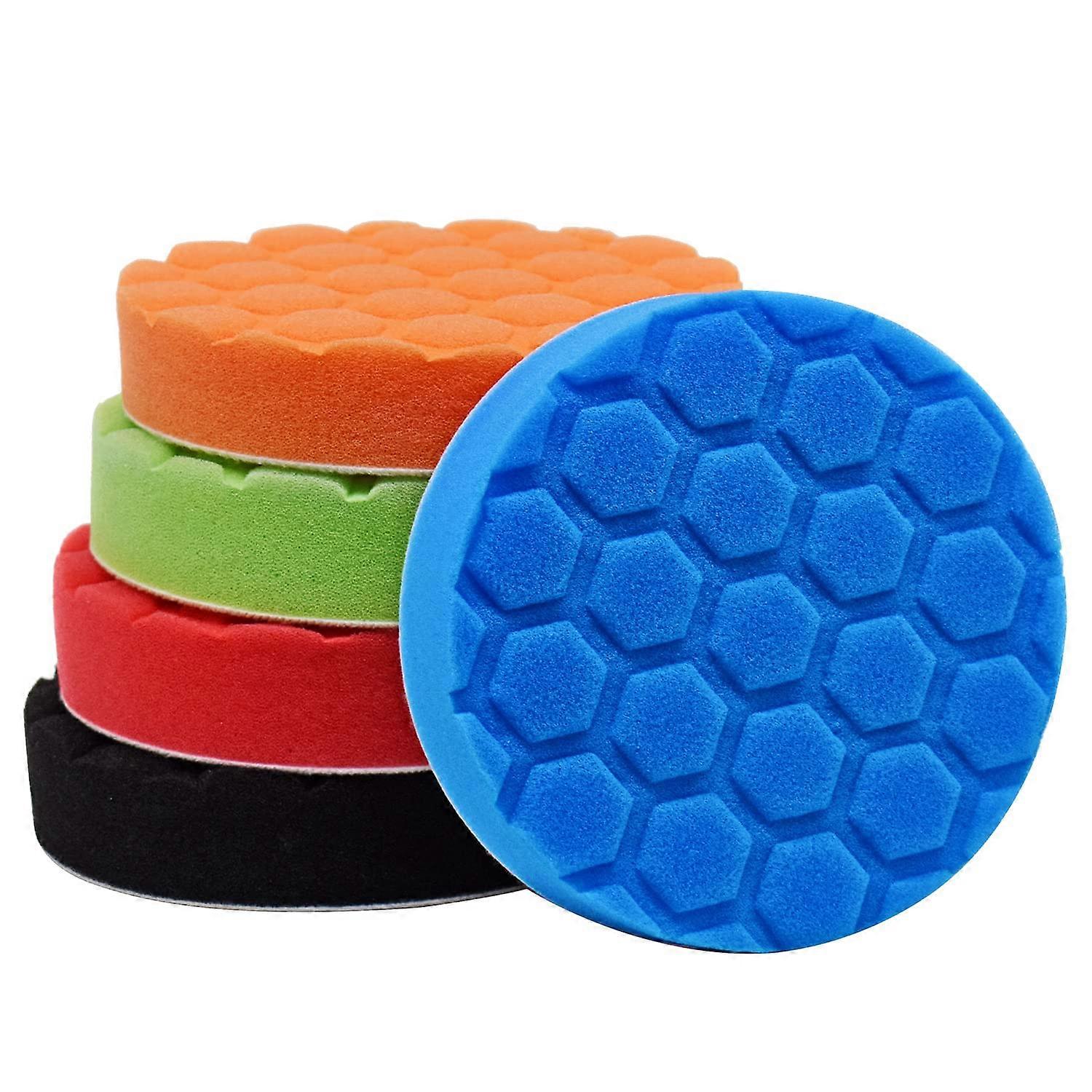 5 Pack 125Mm Car Polishing Pads For Drill, Car Polishing Kit With Hook And Loop Machine, Durable Polishing Kit For Car Polishers And Pads