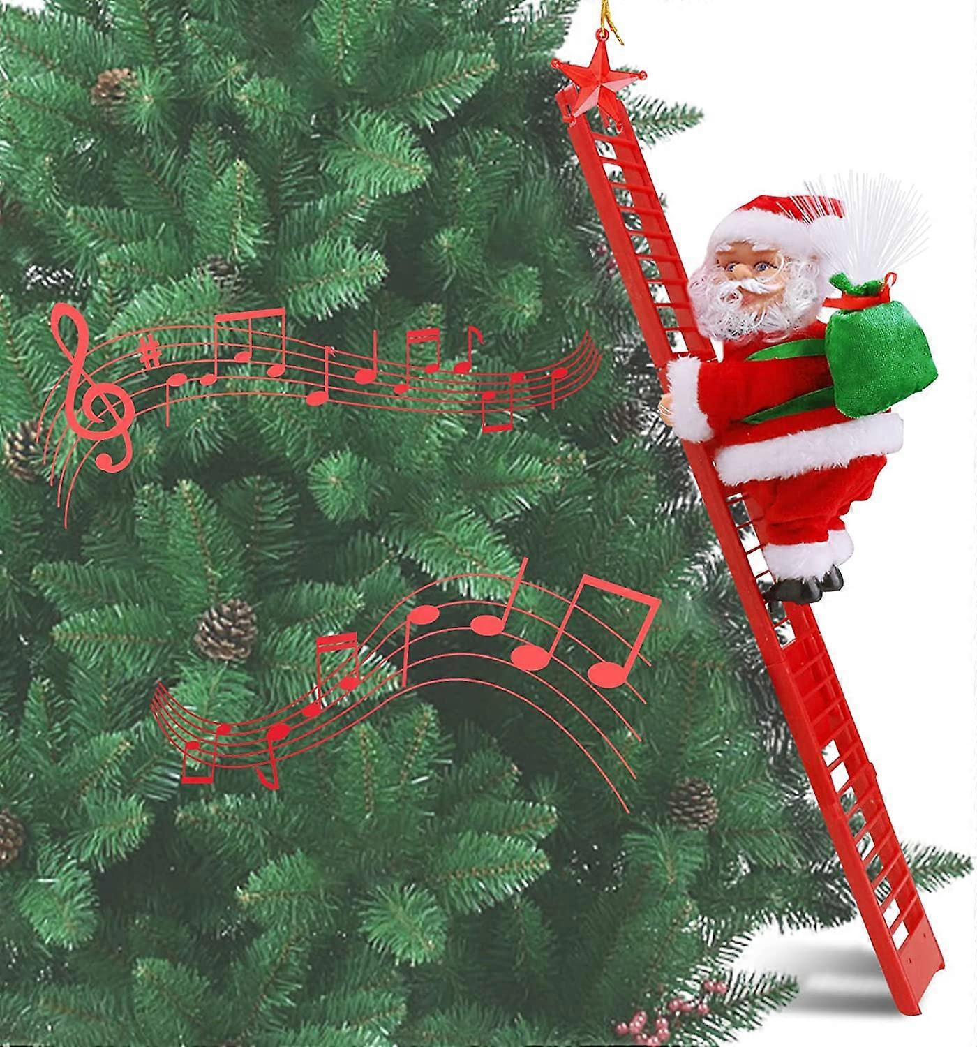 en.casa] Figura di Babbo Natale Arrampicatore su Scala di Corda - Altezza totale 85 cm - Decorazione Natalizia per Uso Interno/Esterno | Leroy Merlin