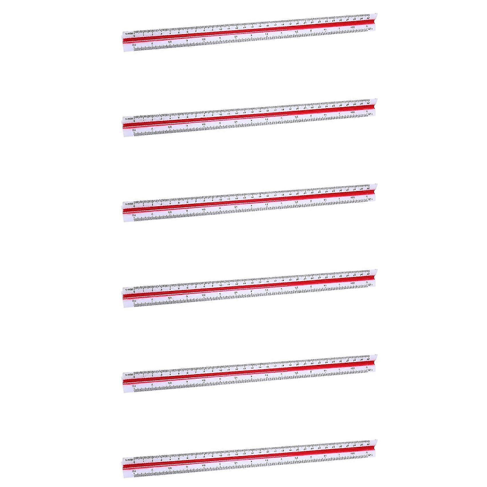 6x 1:20 1:25 1:50 1:75 1:100 1:125 Plastic Triangular Scale Ruler