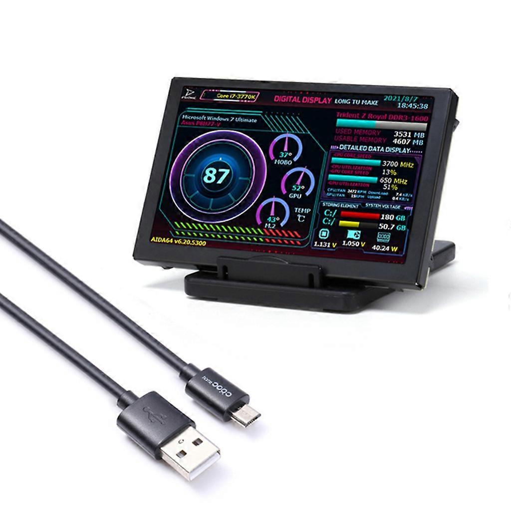  PC IPS TYP-C Sekundärbildschirm, IPS USB Mini-Bildschirm PC CPU HDD Datenmonitor