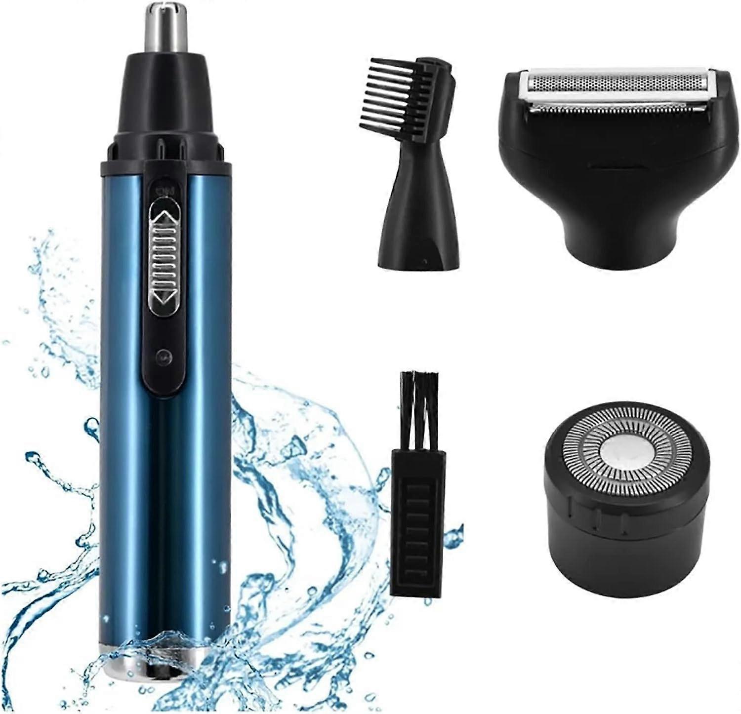 Nose Hair Trimmer 4 in 1 USB Rechargeable Cordless Portable 400 MAh Eyebrow Beard Trimmer Set Sky