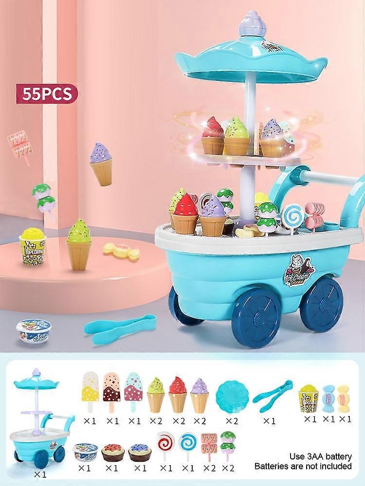 الفتيات الأطفال تلعب كل منزل الآيس كريم حلوى الآيس كريم شاحنة، لغز محاكاة عربة المطبخ لعبة مجموعة