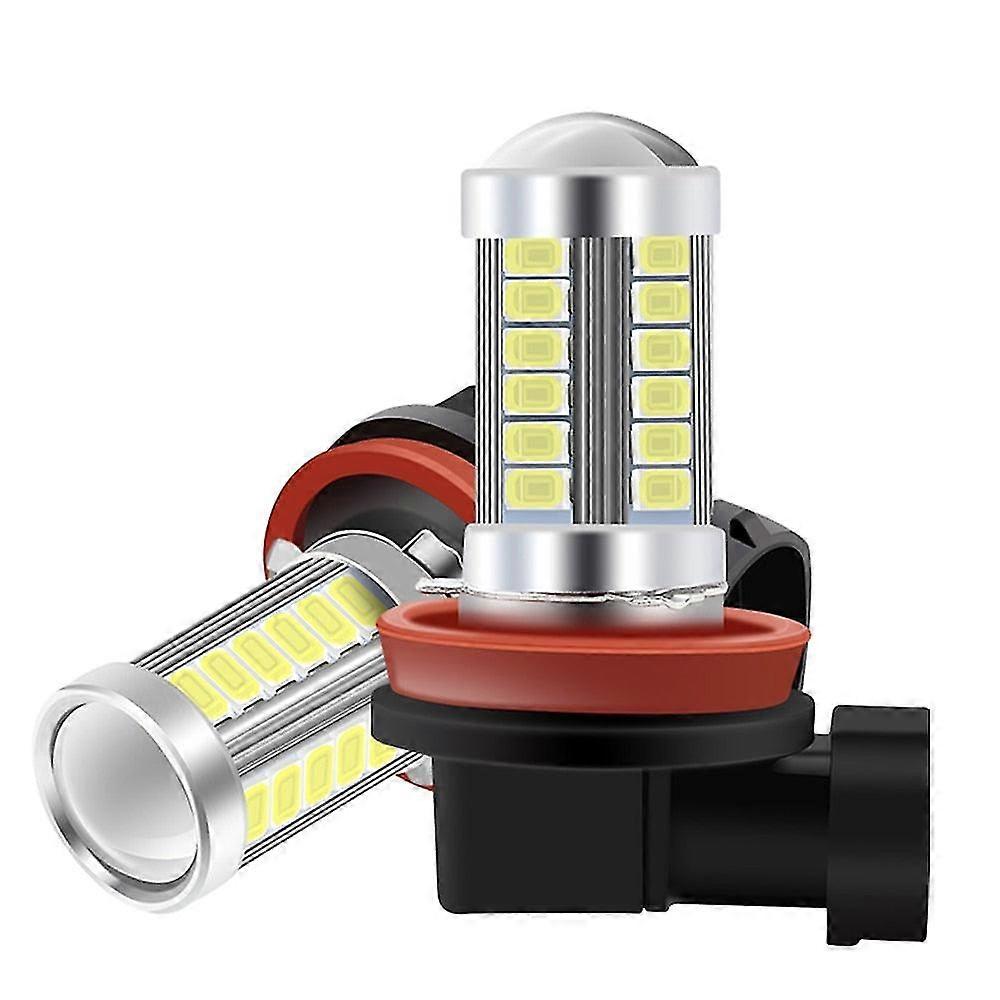 2Pcs h8 h11 led h16(jp) hb4 9006 hb3 9005 psx24w fog light bulb 5630 33smd 6000k white car driving running lamp auto leds lights