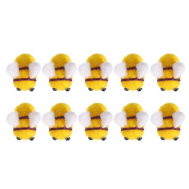 20pcs Wool Felt Diy Handmade Small Bee Accessories Hat Decorative Bee Materials