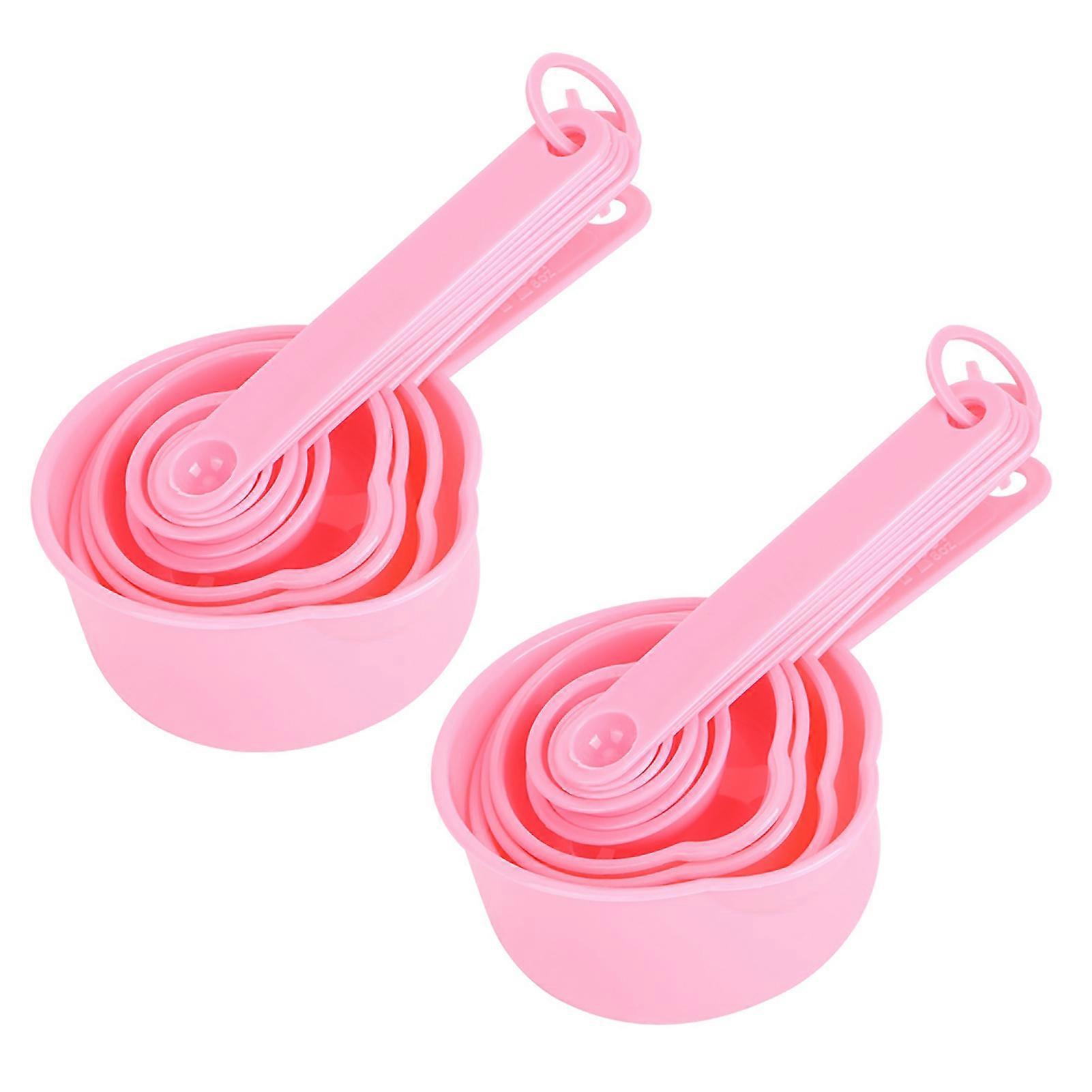 Household Kitchen DIY Measuring Spoon Cup Kit with Scales Baking Tools Accessory Pink