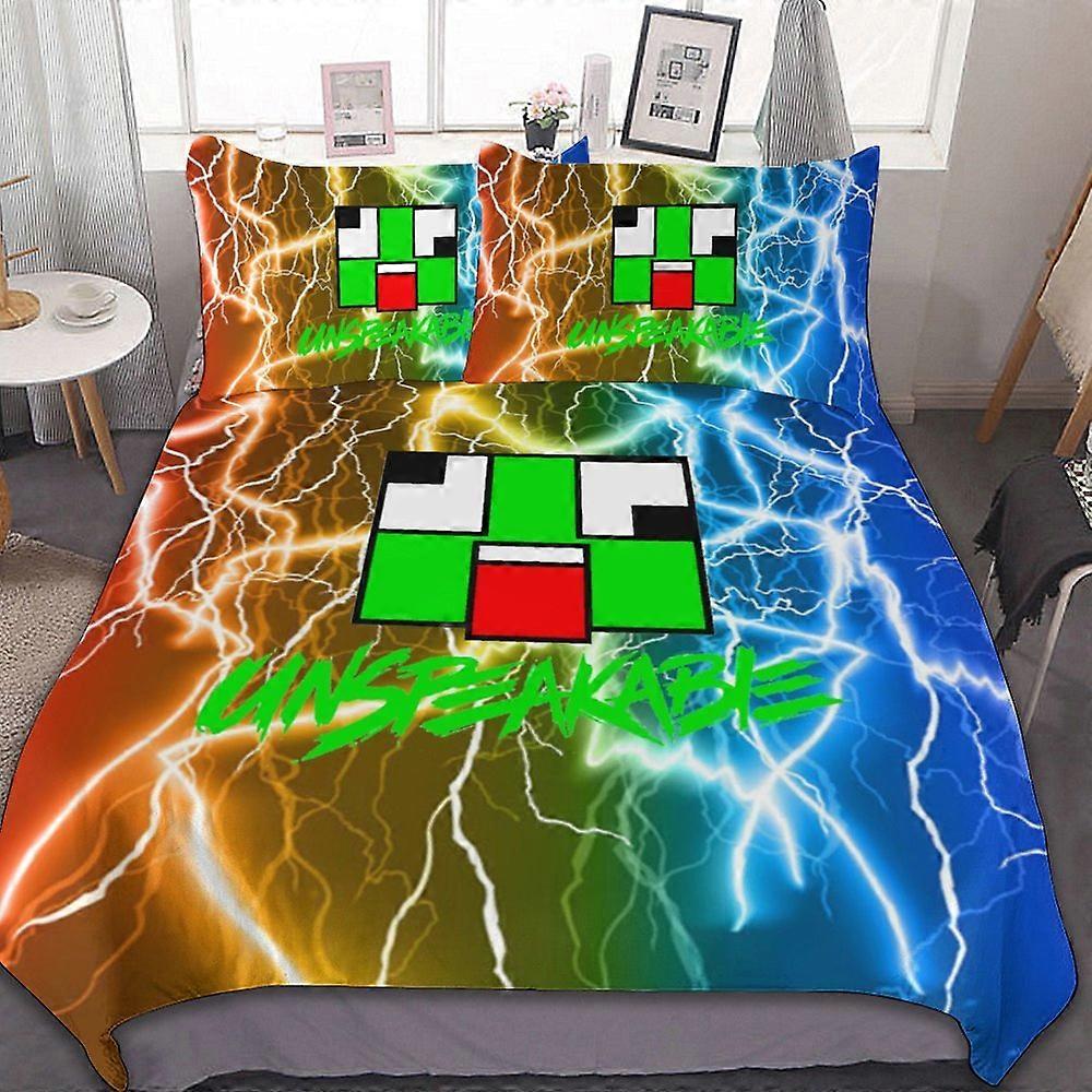 591v Onämnbart 3-delat sängkläder Varm och bekväm mjuk påslakan Bäddset med 1 påslakan och 2 örngott för pojkar flickor barn vuxen säng