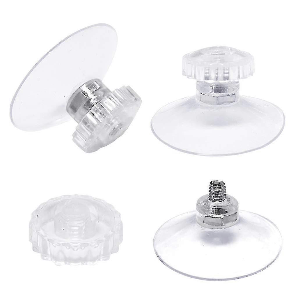 Set Of 30 Suction Cups With Thread And Knurled Nuts 45 Mm, Transparent, For Car, Camping, Window, Sun Visor