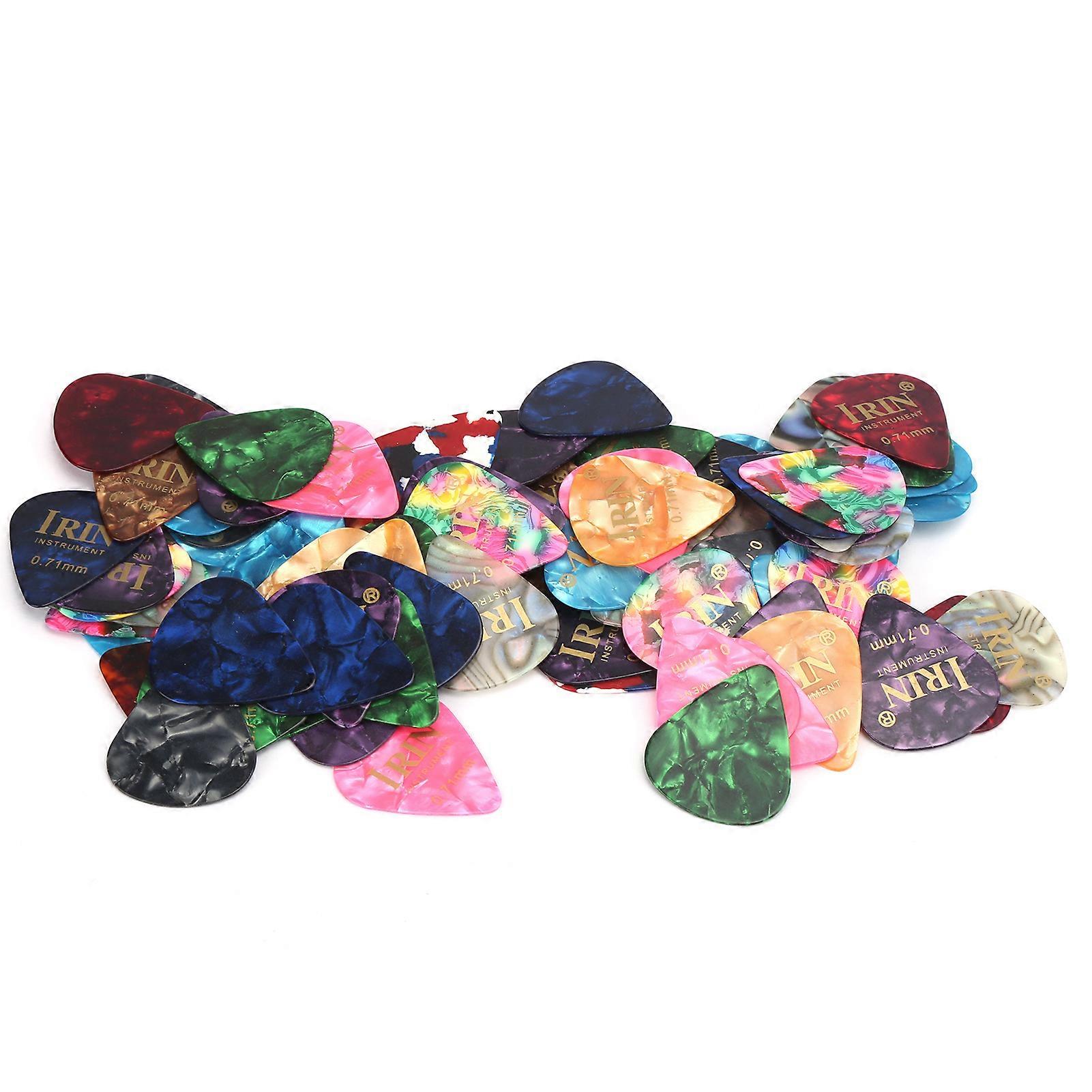100Pcs Guitar Picks Universal Musical Instrument Parts Accessories Colorful 0.71mm