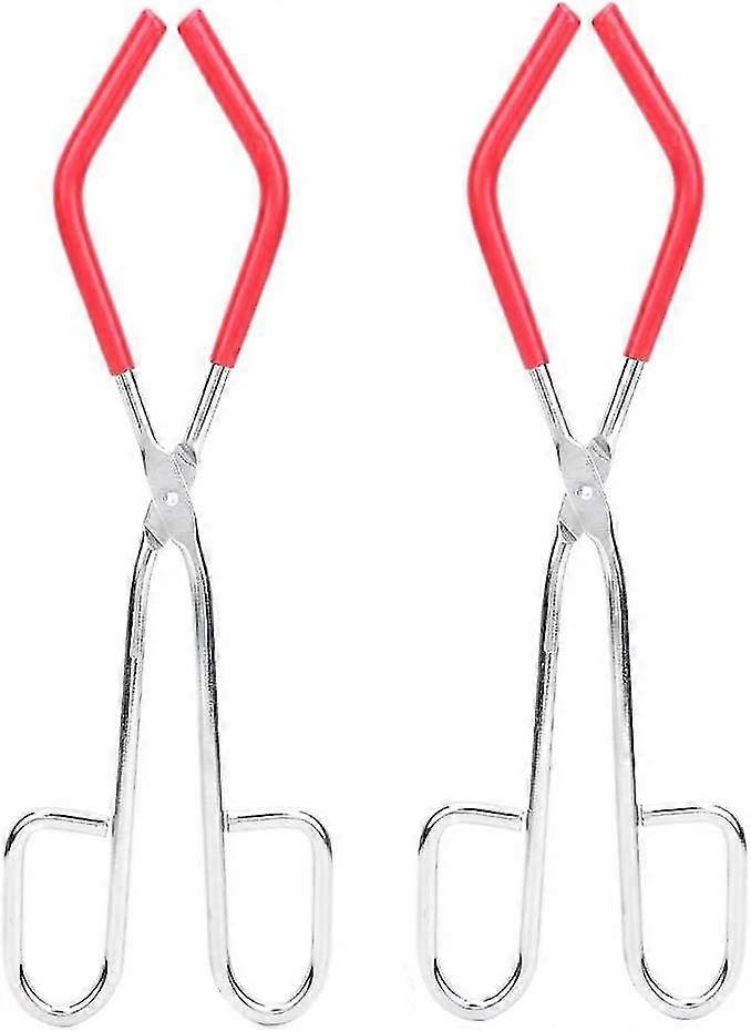 دورق ملقط مختبر دورق المشابك الكيمياء المشابك الملحقات الفولاذ المقاوم للصدأ مختبر المشابك أدوات (أحمر) (2PCS)