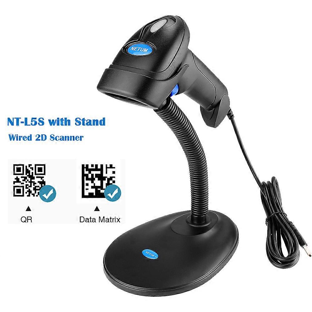L8S Wireless 2D Barcode Scanner with Stand Automatic Sensing Scanning QR Bar code Reader PDF417 for mobile payment