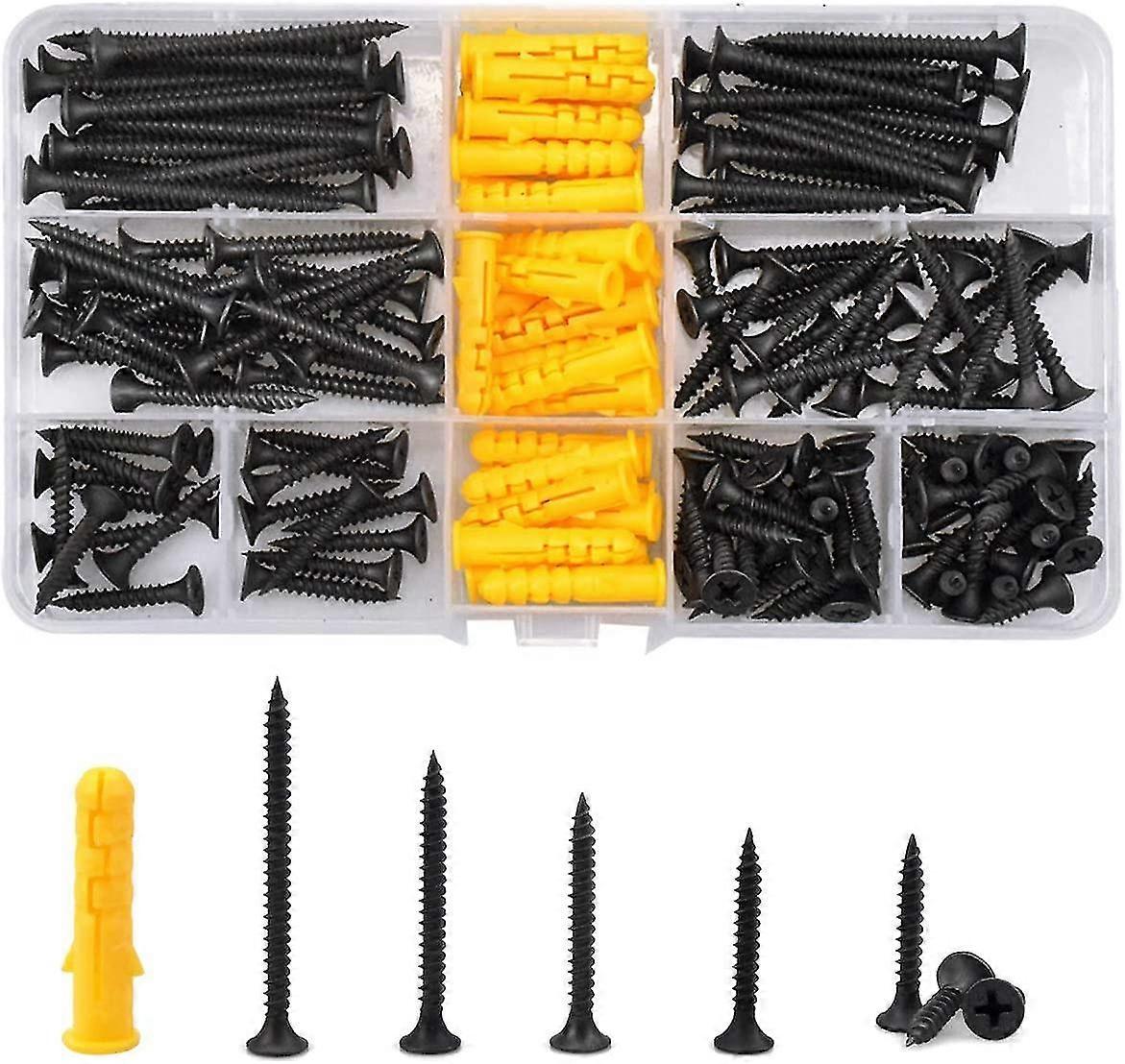 M3.5 Countersunk Phillips Countersunk Screw Assortment Repair Tool Kit With Plastic Plug And Storage Box