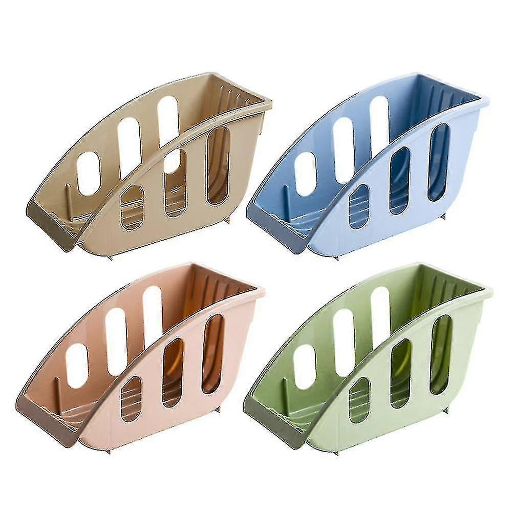 4pcs Kitchen Draining Rack Plastic Dish Plate Storage Pot Cover Tableware Drying Rack (random Color)