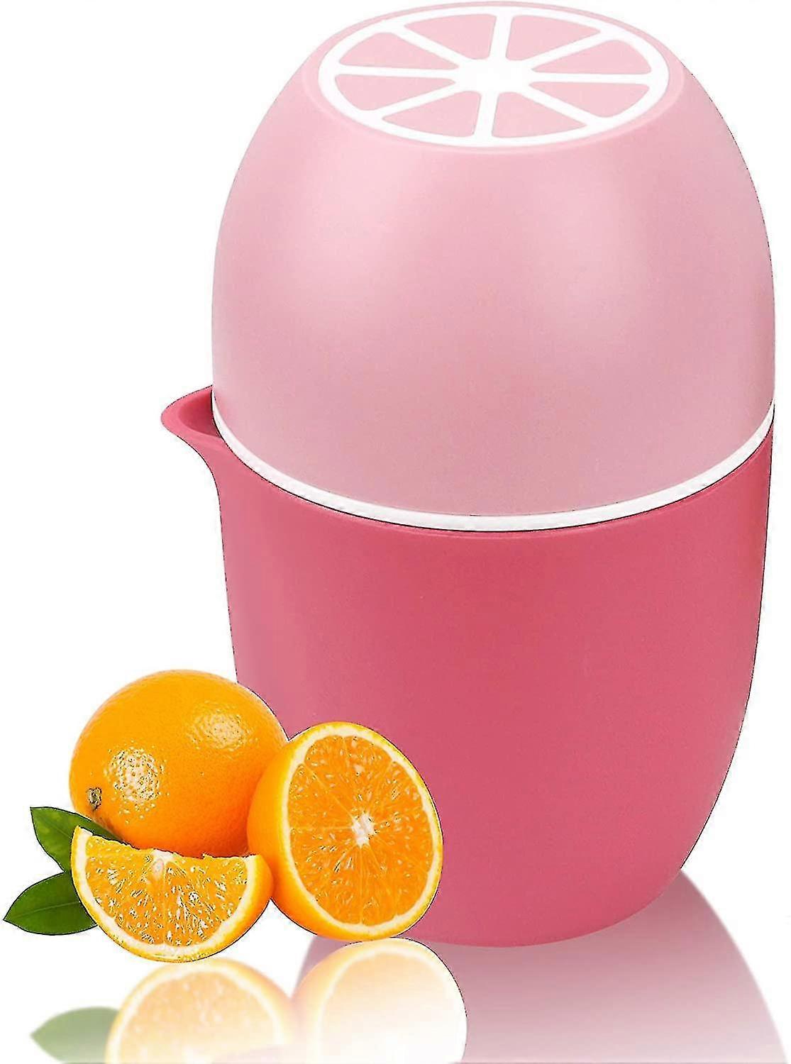 Manual Citrus Juicer With Unique Lemon Shaped Design Two Modes Of Use For Different Fruits (pink)