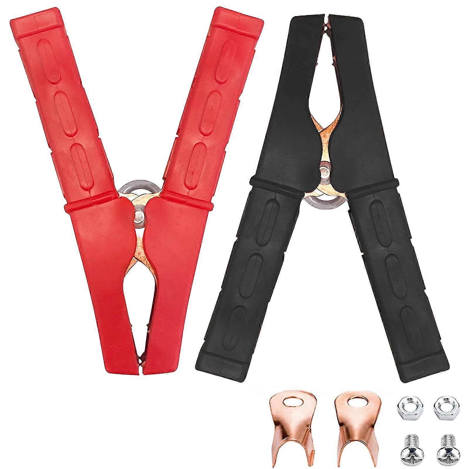 2pcs Insulated Boot Clamps Pure Copper Alligator Clips Boat Car Battery Charger