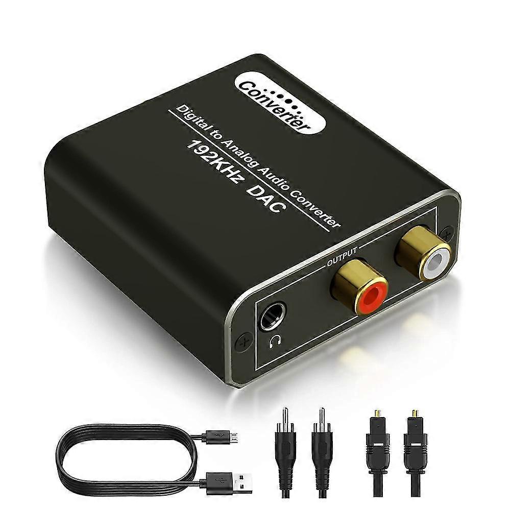 محول بصري إلى RCA ، محول صوتي رقمي إلى تناظري 192 كيلو هرتز ، محول صوت داك للتلفزيون دي في دي بي إل
