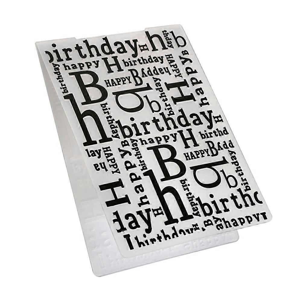 Embossing Mold Folder DIY Scrapbook Greeting Cards Happy Birthday Template Tool
