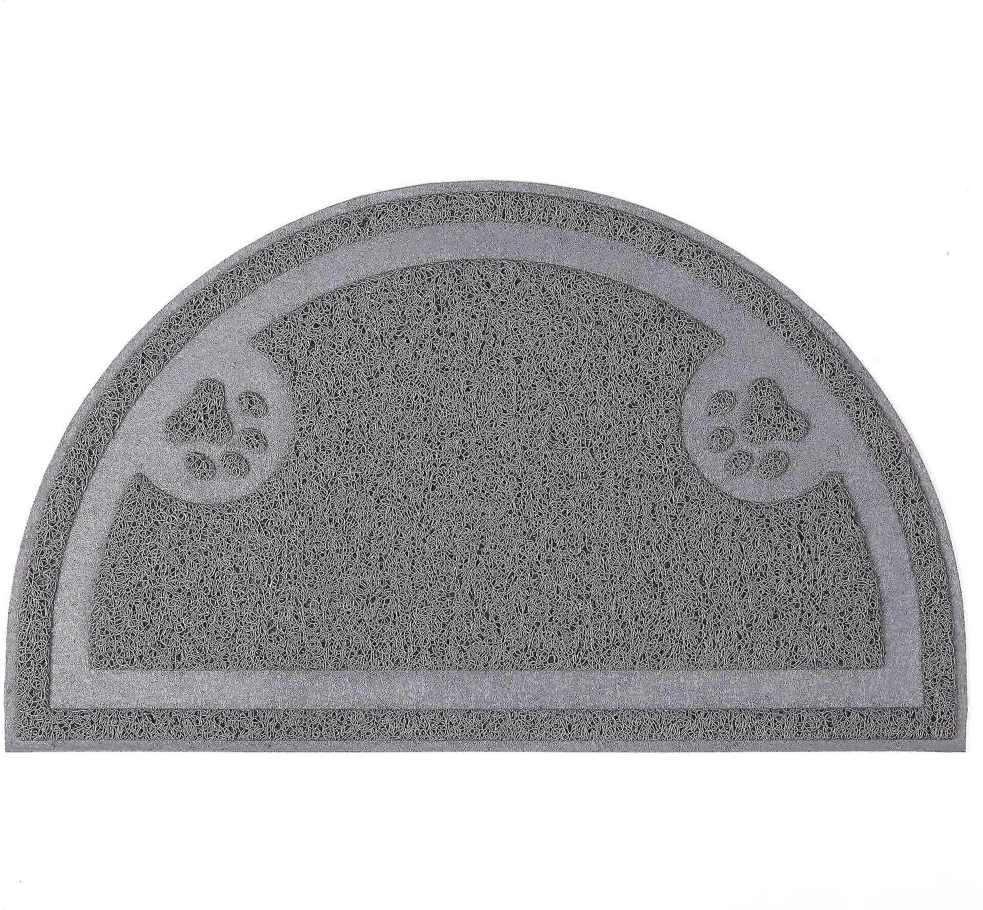 D - Shaped Paw Printing Dog Feeding Mat(1pcs,grey)