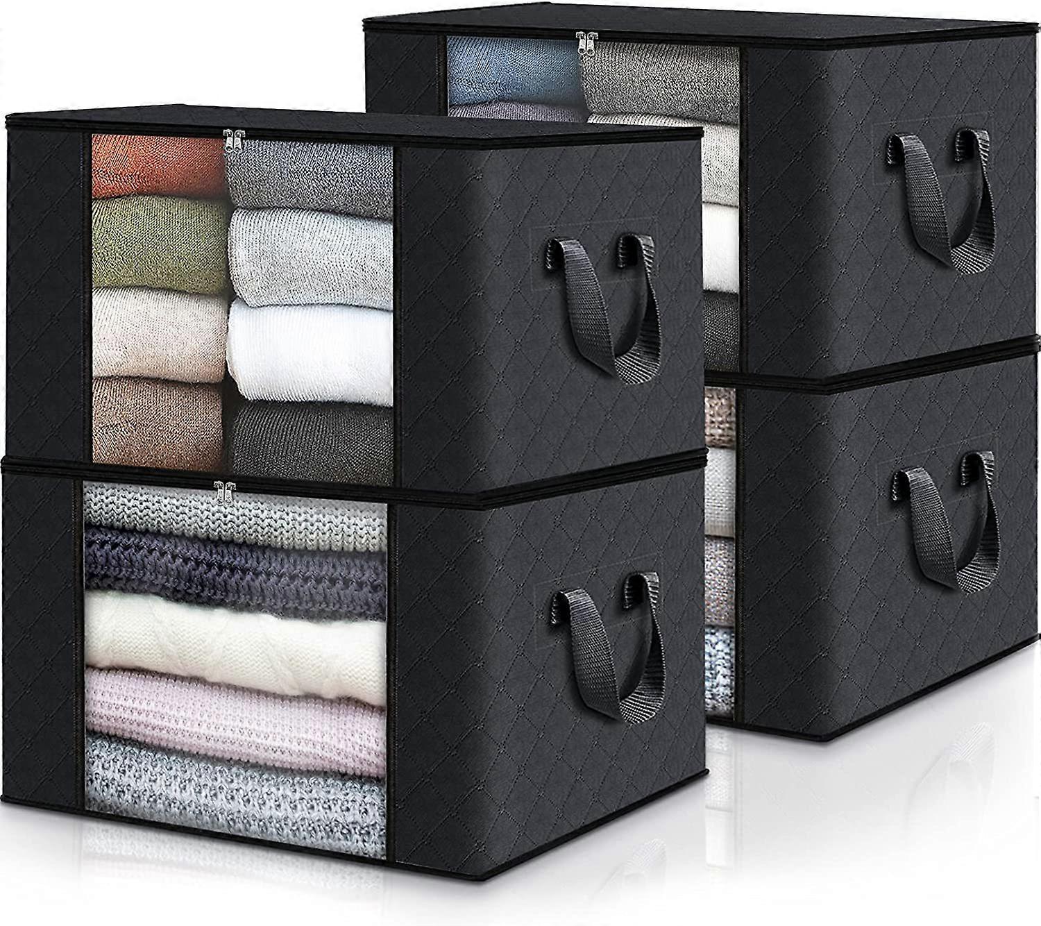 3 Pack Clothes Storage Bag 90L, Large Underbed Storage Bag, Foldable Moving