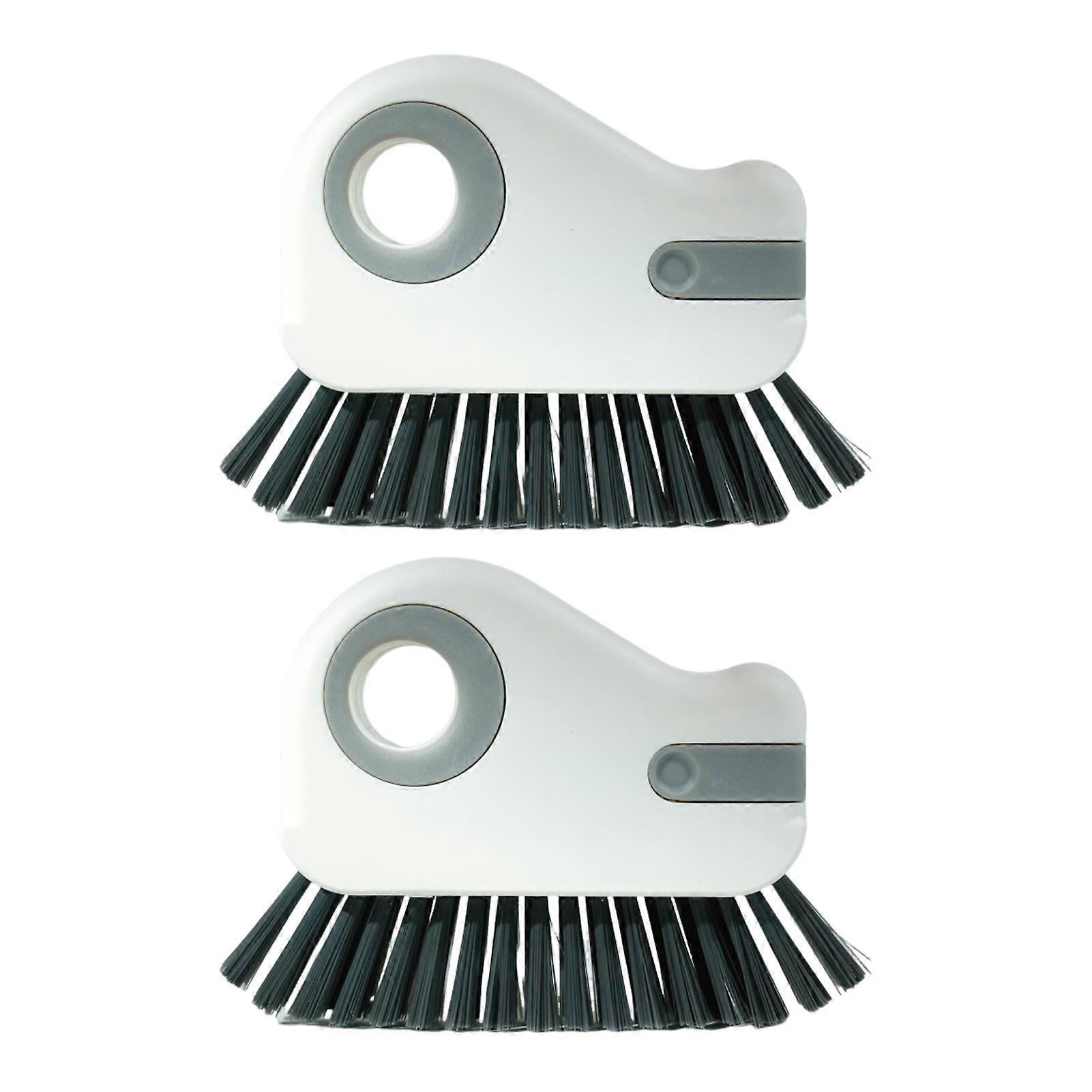 2/ 4 Pcs 2-In-1 Crevice Brush Window Track Cleaning Tool Portable Hard Bristle Brush with Hidden Scraper Multifunctional Groove Brush for Sliding Door