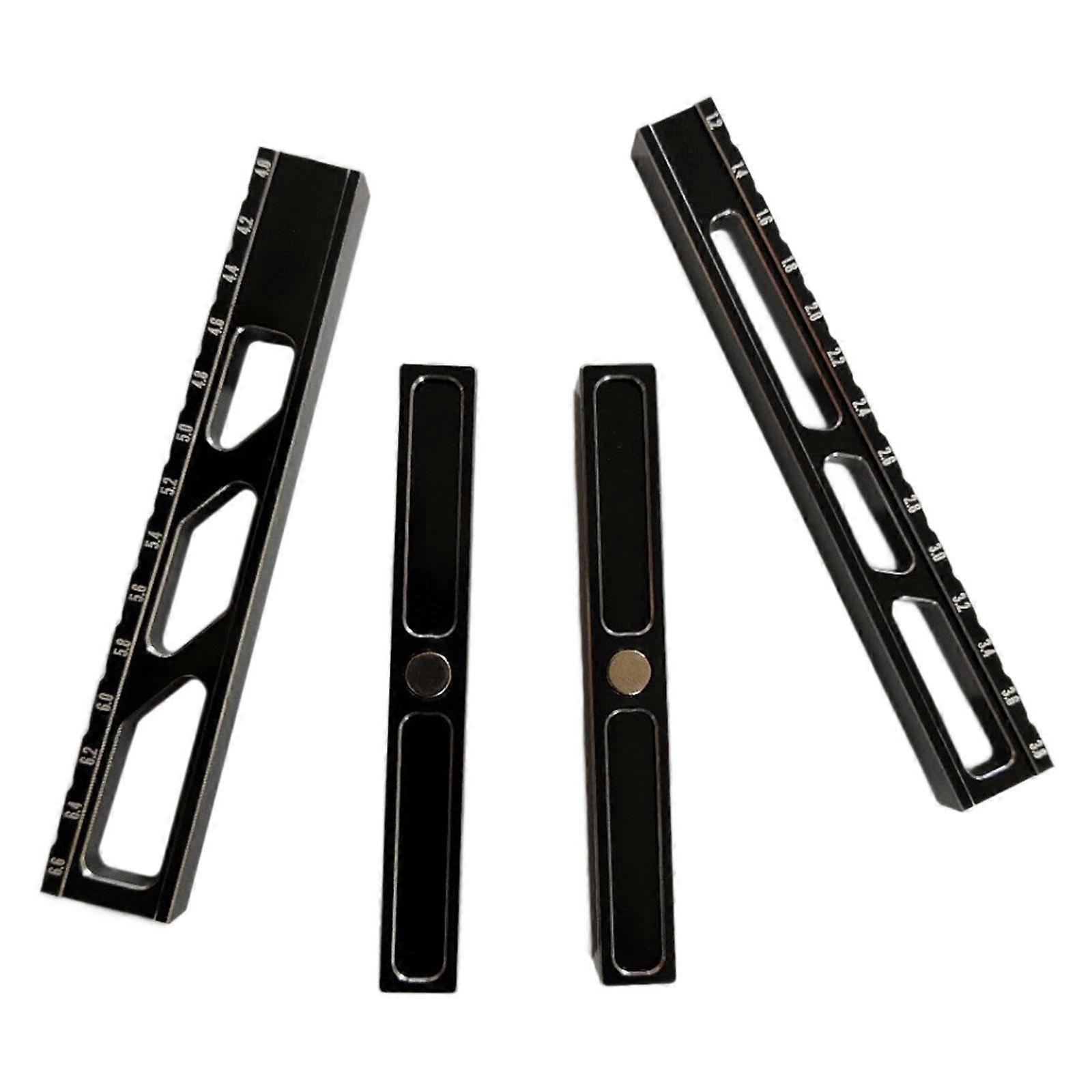 4 Pieces Model Car Adjuster Ruler with Scale Vehicle Measuring Tool for 1/10