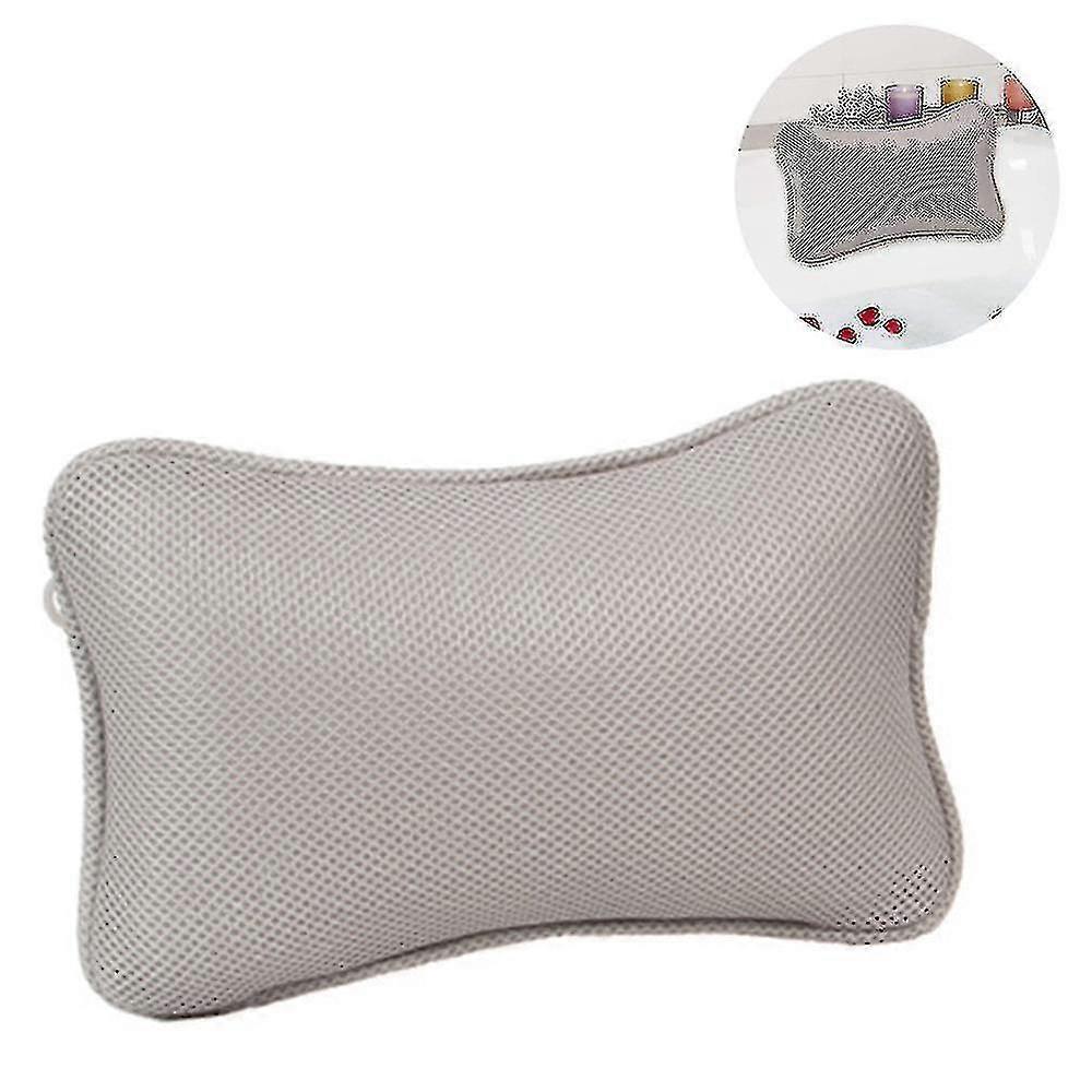 Bath Pillow With 2 Suction Cups Neck Pillow Quick Dry Easy Clean