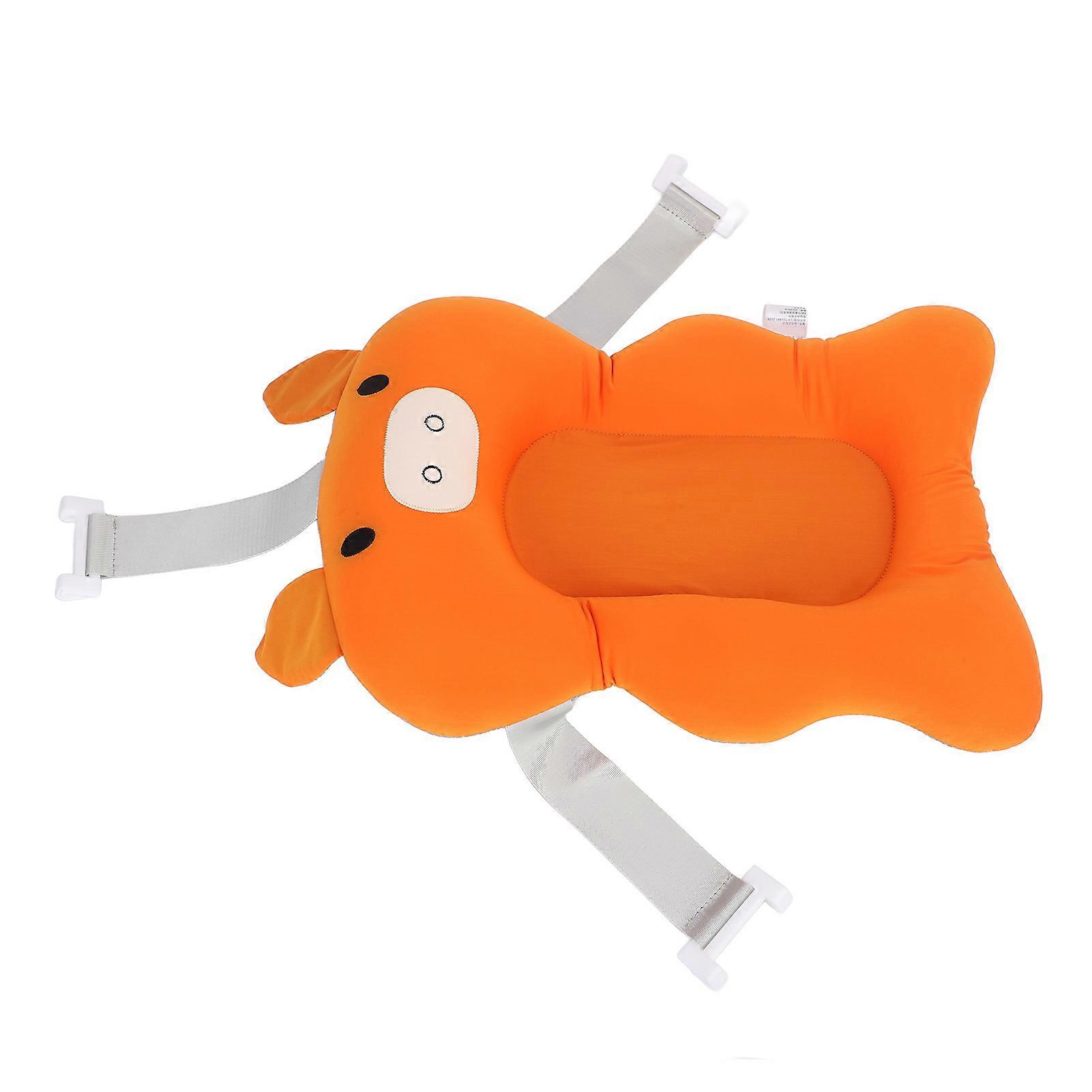 Baby Bath Support Cushion Super Soft Spine Support Infant Floating Bath Pillow Orange Pig