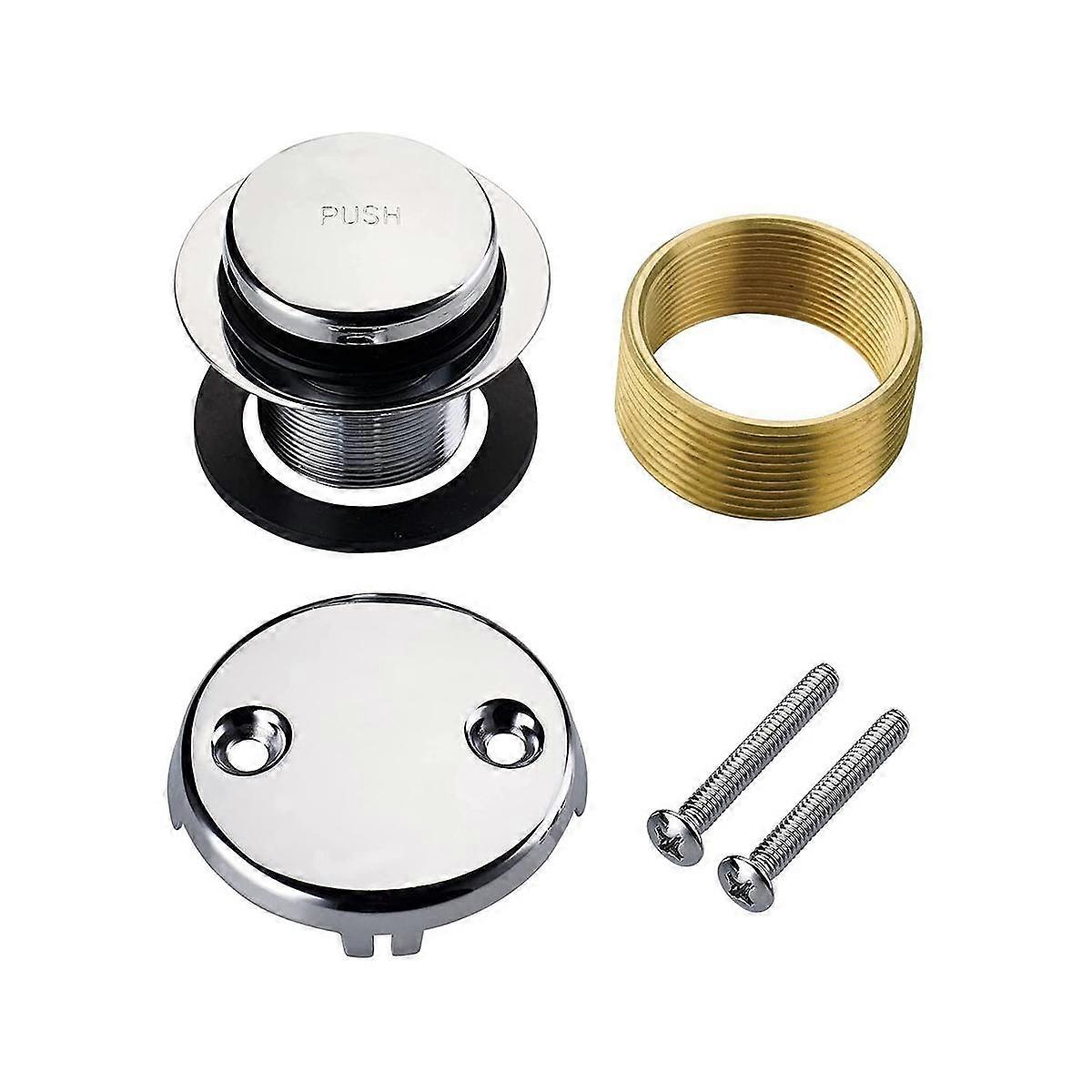 Chrome Tip Toe Bathtub Tub Drain Conversion Kit Assembly, Tub Drain Trim Kit With Two Hole Overflow