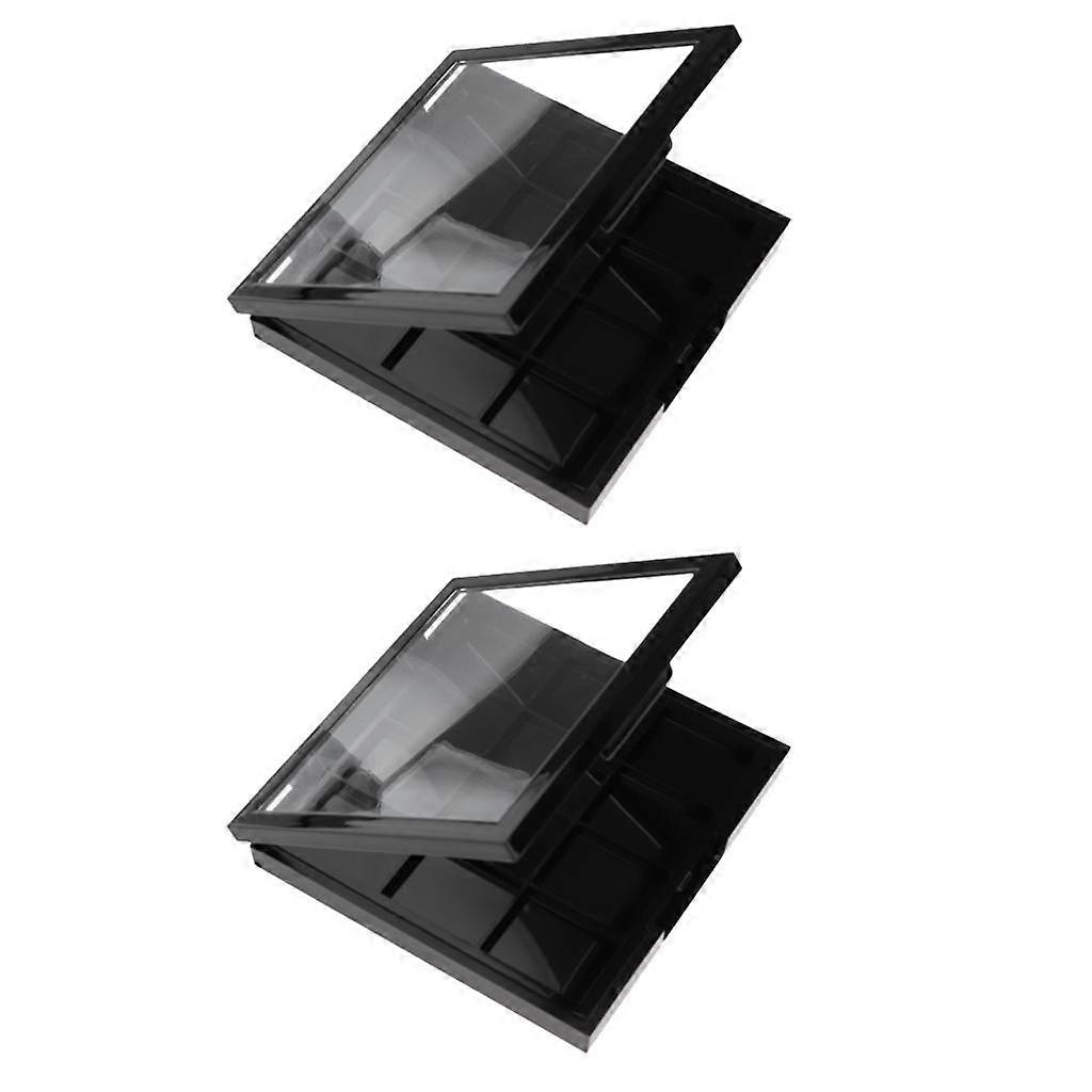 2pcs Empty Makeup Eyeshadow Palette Blusher Lipgloss Powder DIY Case 12 Grid