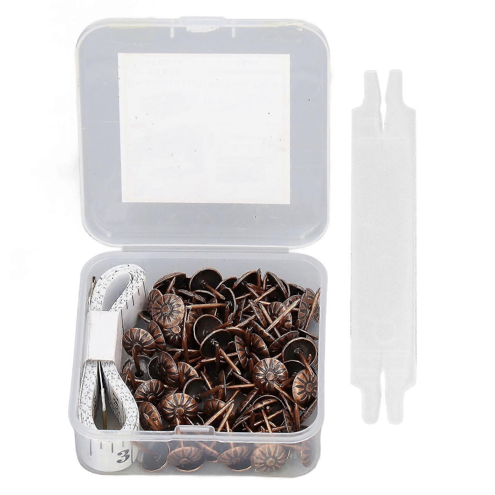 Cor de cobre 100PCS Móveis Tacks Aço carbono interior decorativo pregos Pins com régua de pano e apoio de braço