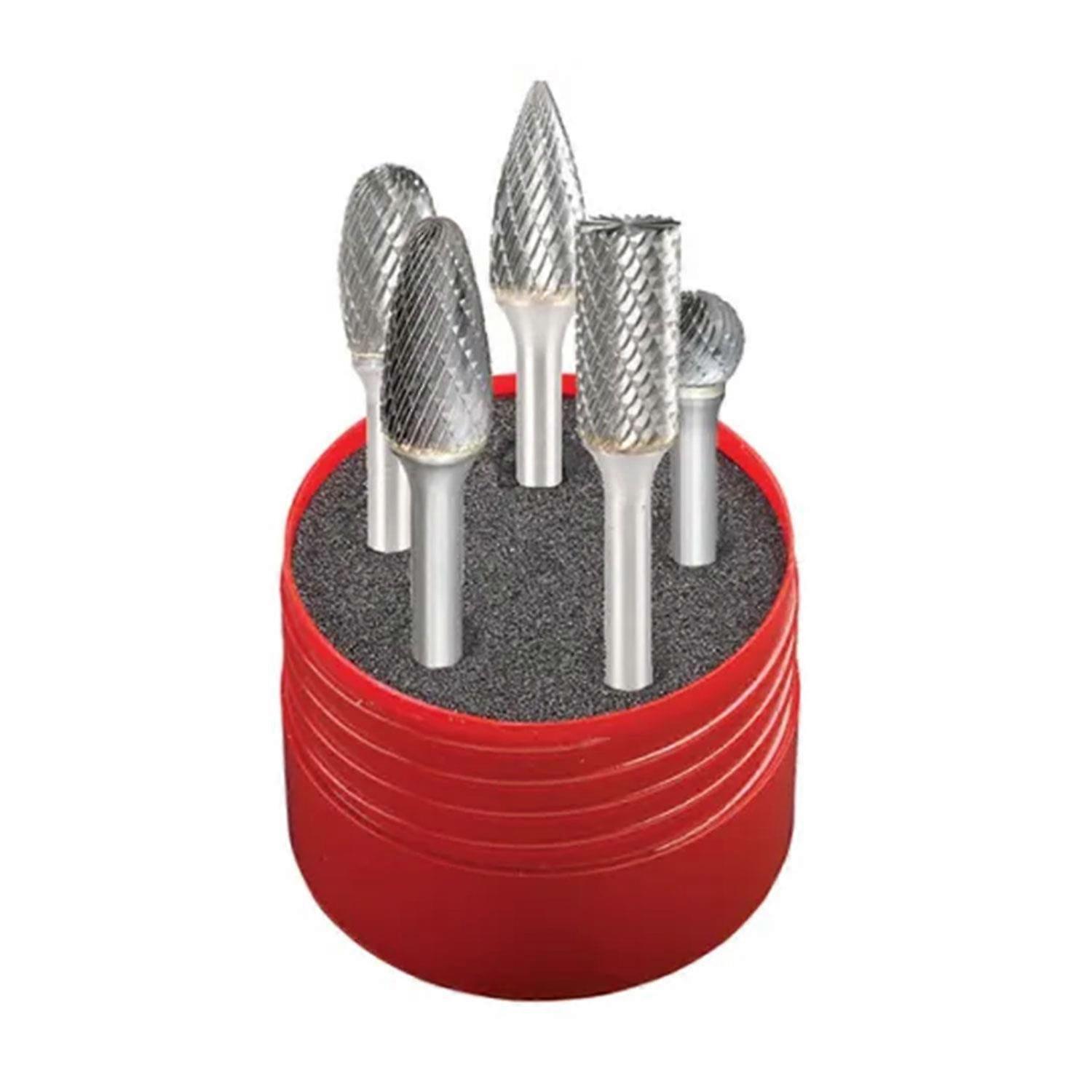 Solid Carbide Rotary Burr Cylindrical Set 5 Piece