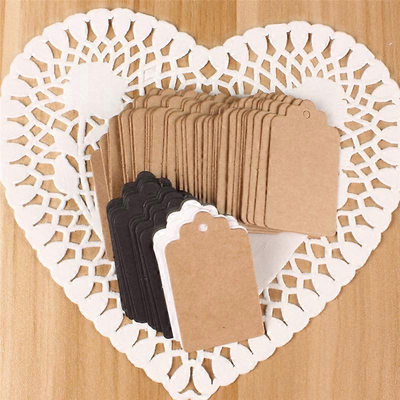 100 Black Hanging Marking Tags, 4x2cm Paper Cards