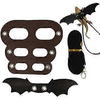 Lizard Traction Rope Reptile Bearded  Harness Leather Leash With Wing a