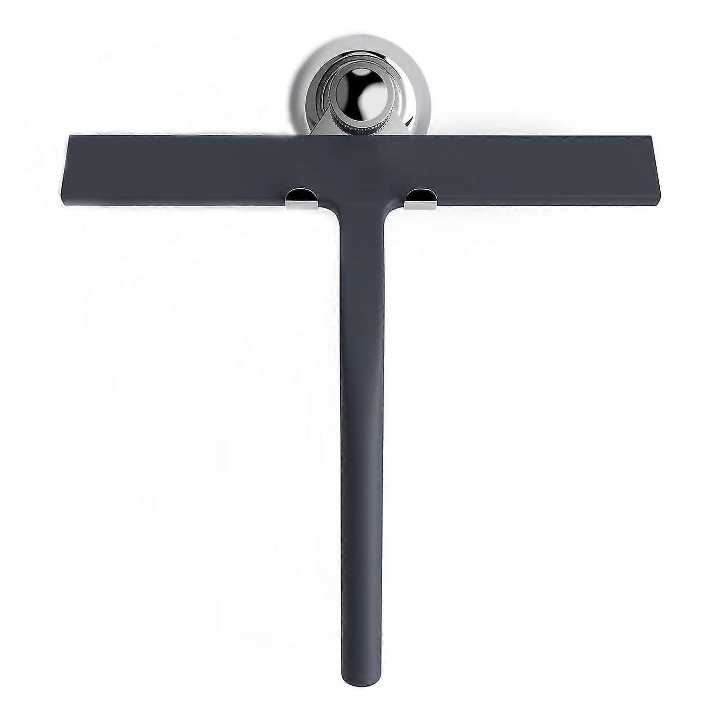 Shower Squeegee With Suction Cup Holder - 23 Cm Black - Window Squeegee For Bathroo