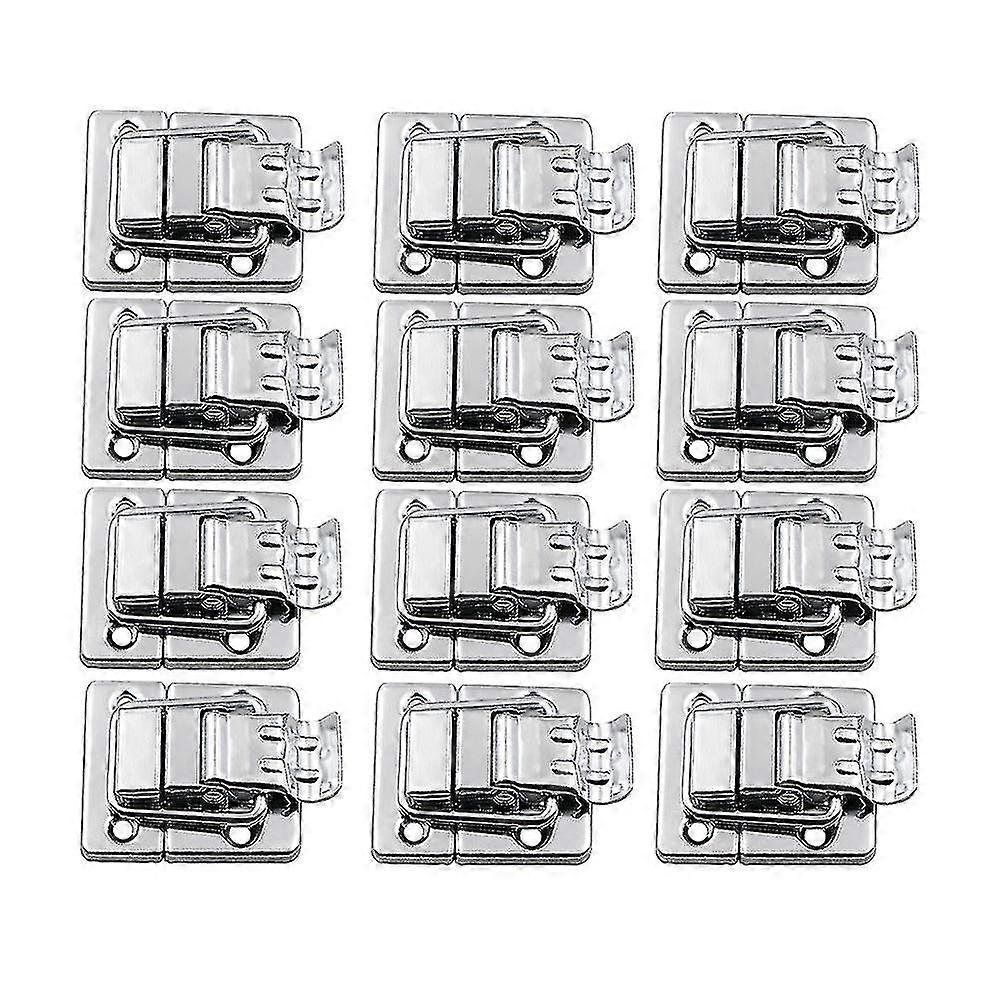 12pcs Silver Fastener Toggle Latches Catch Suitcase Boxes Buckles Trunk Lock6417242334987