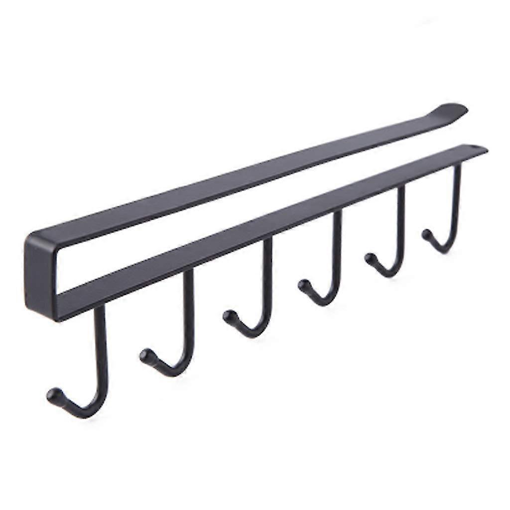 Cabinet Door Seamless Hook,multi-function 6 Hooks/kitchen Utensil Rack For Hanging/hangers Row Hook Rack