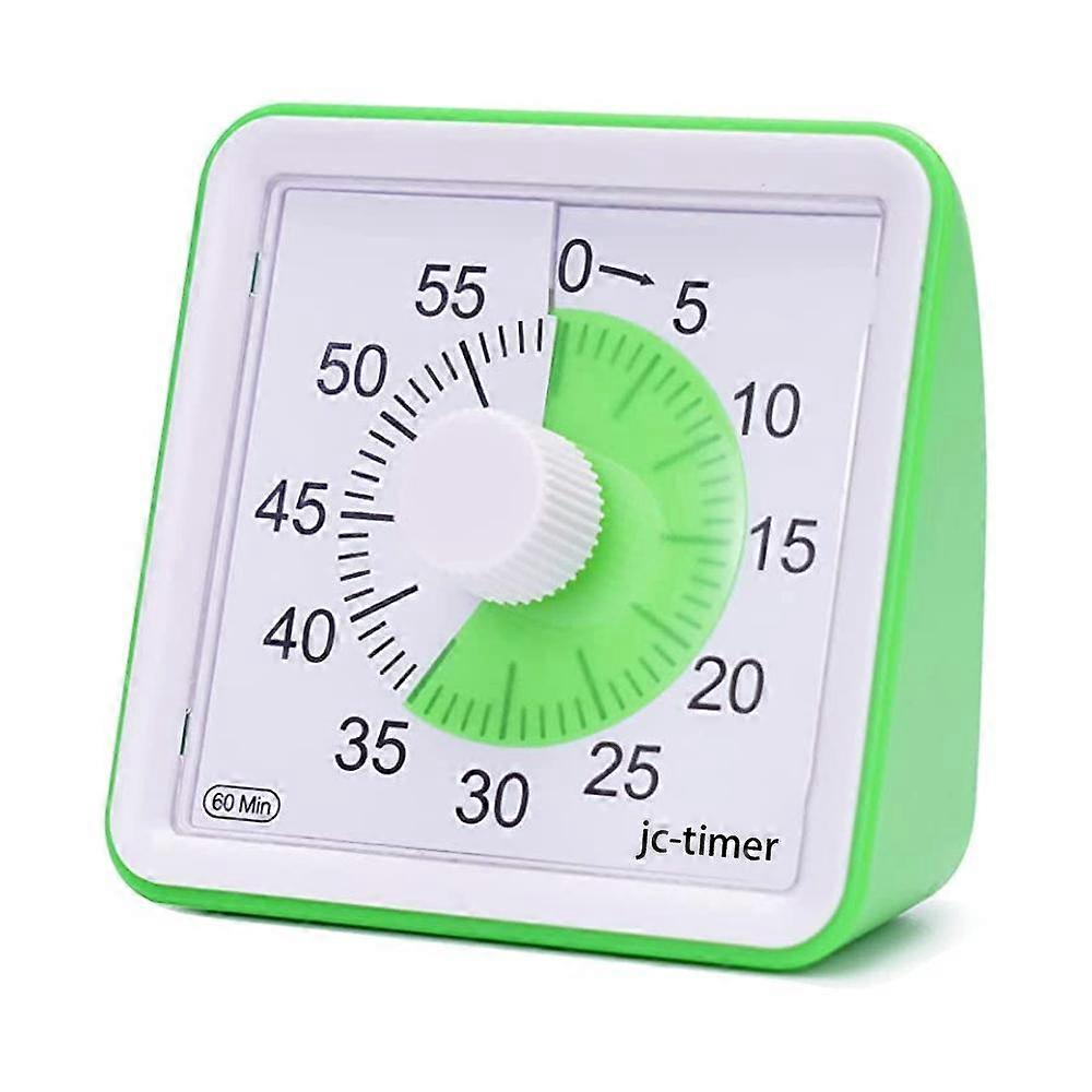 Visual Analog Timer, Silent Countdown, Time Management Tool for Kids and Adults, Visual Timer Student Learning Alarm Clock Kitchen Timer(Green)