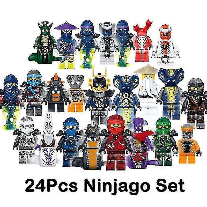 Sæt med 24 stk Ninjago Minifigurer Kai Jay Sensei Wu Master Byggeklodser Legetøj Jul Gave-1