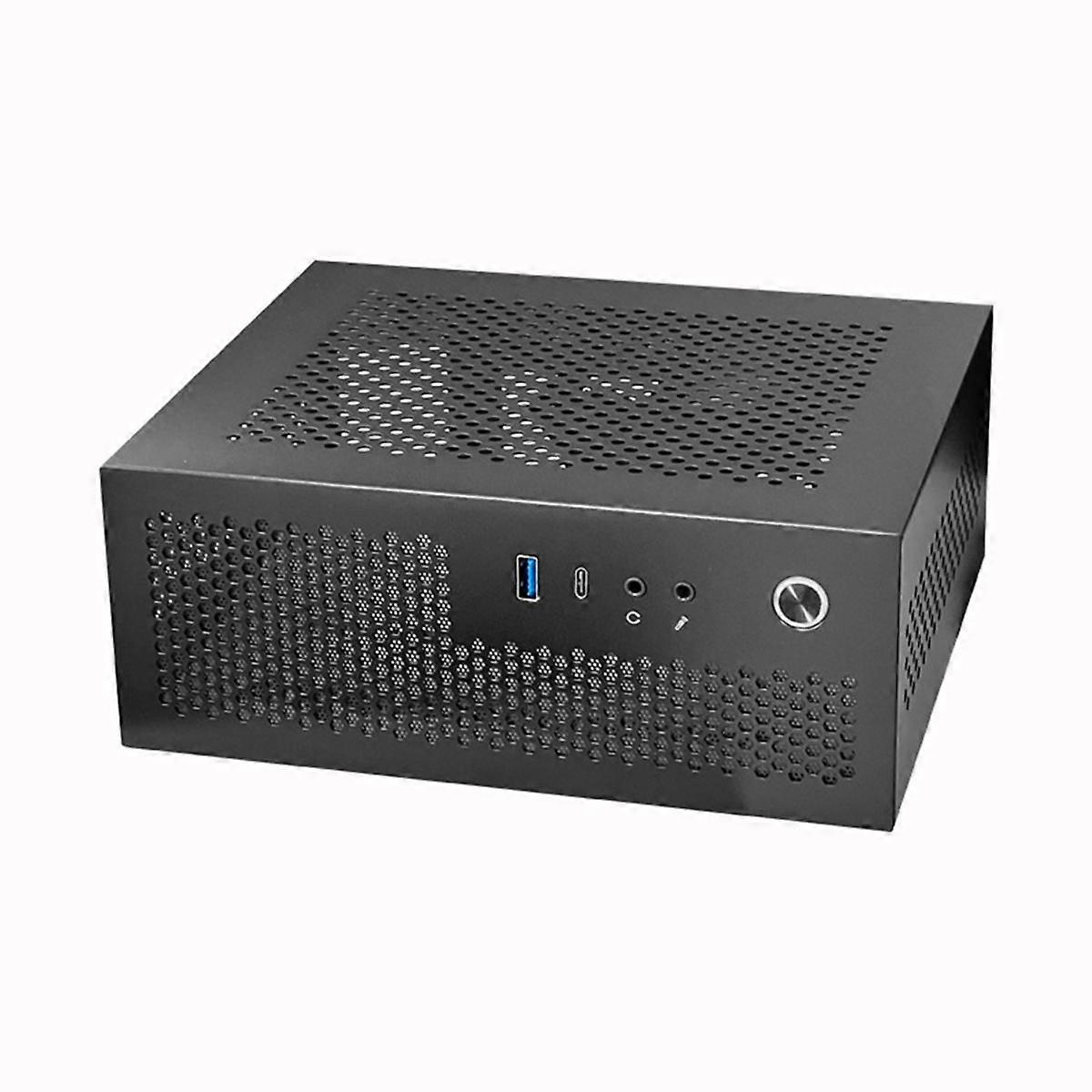 A09 HTPC Computer Case Mini ITX Gaming PC Chassis Desktop Chassis USB3.0 Type-C Computer Case Home Computer Case Black