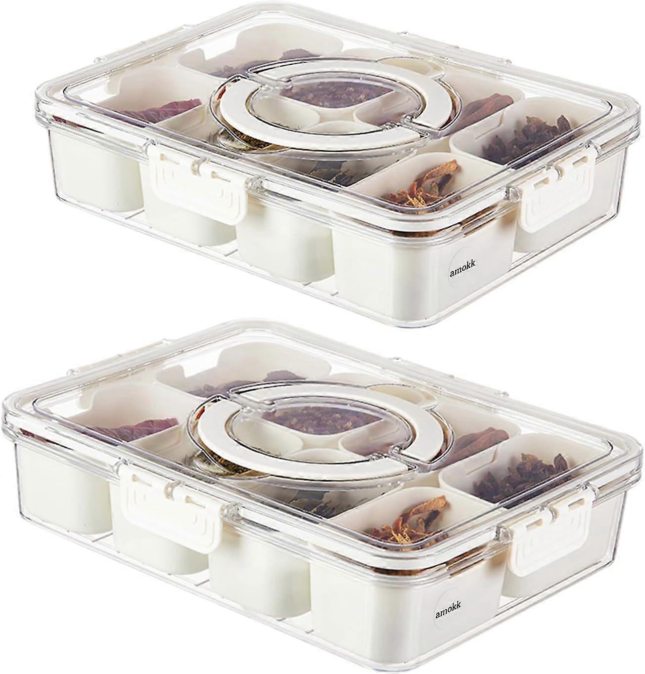Delt serveringsbrett med lokk og håndtak Snackle Box Charcuterie Container, 100% ny