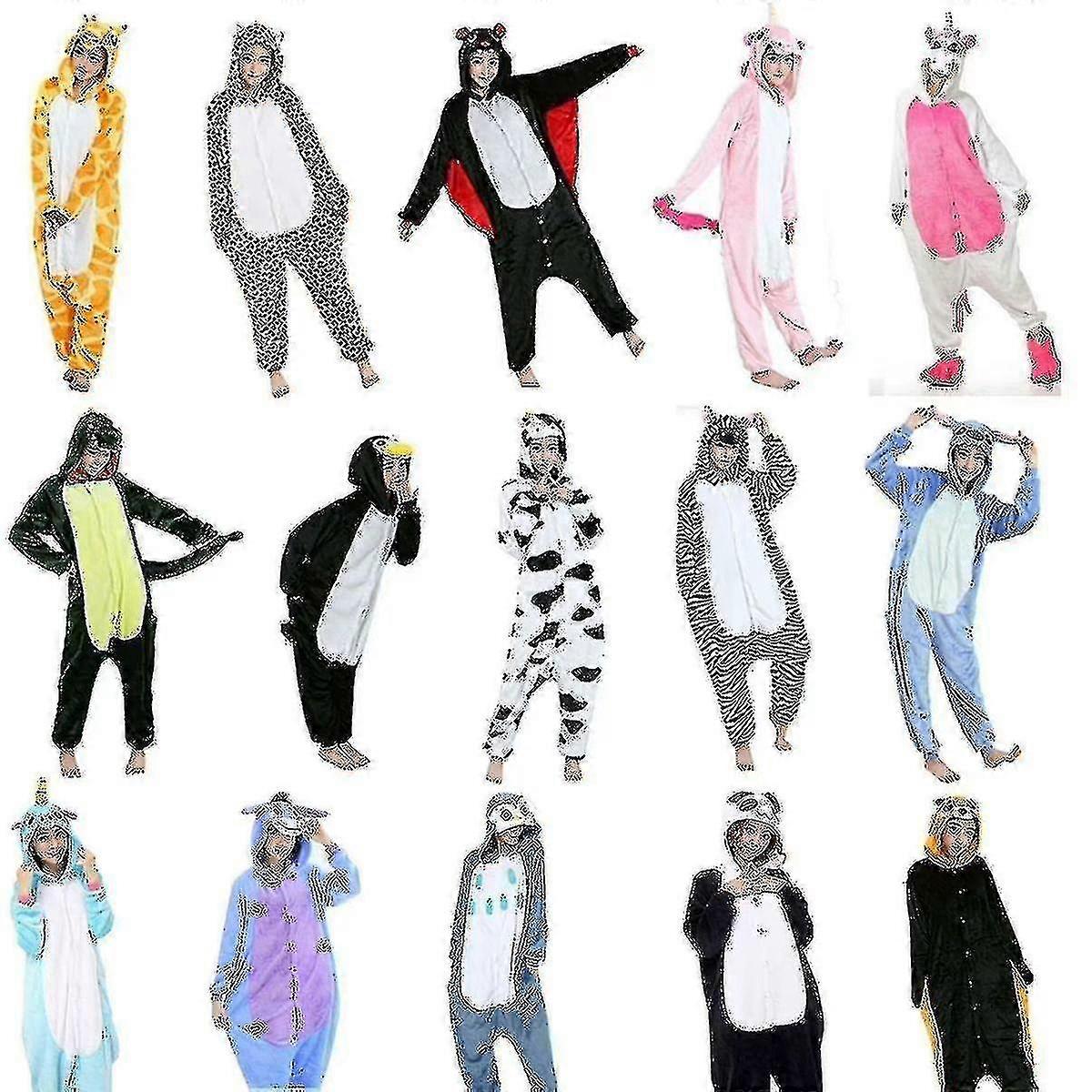 Unisex Adult Kigurumi Animal Character Costume Bodysuit Pyjamas Fancy 1onesie1.V6