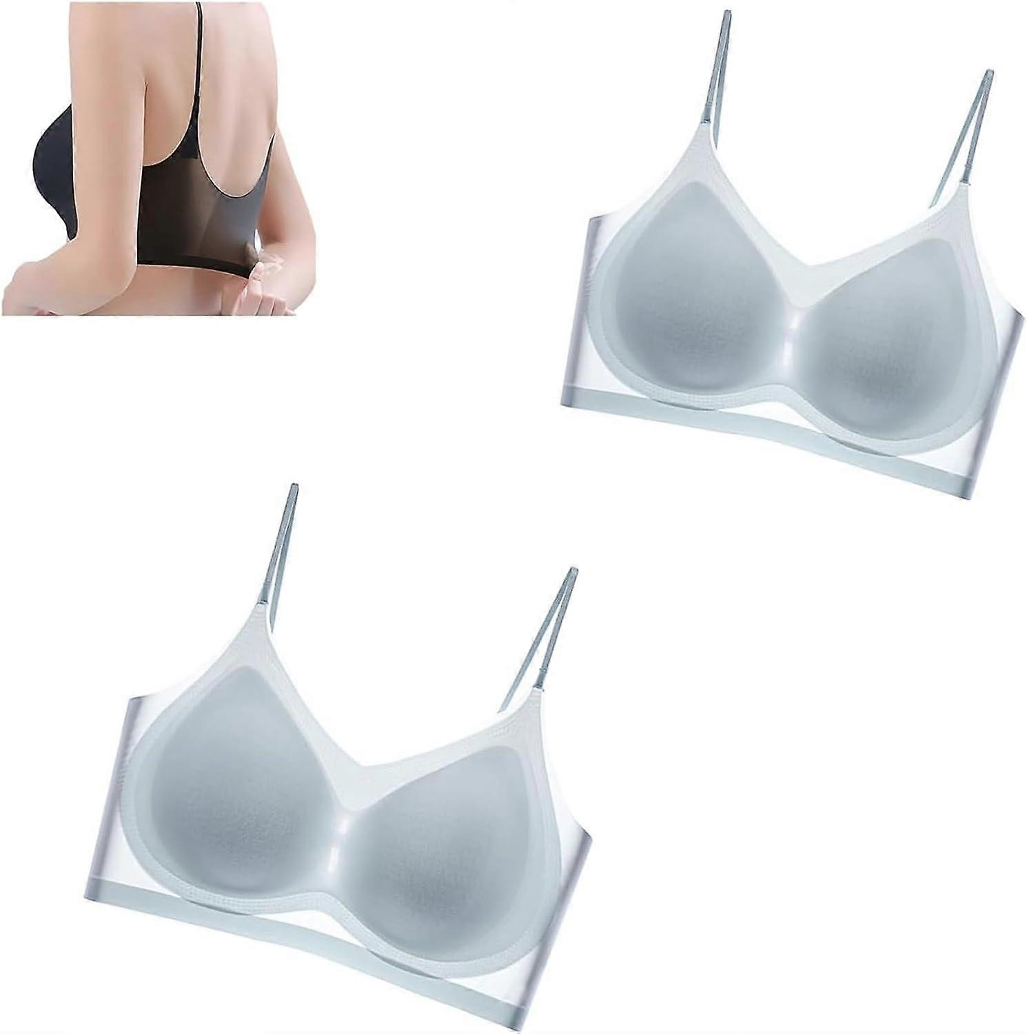 2pcs Summer Seamless Ultra Thin Ice Silk Comfort Bra In Plus Size,ultra Thin Ice Silk Bra Breathable Seamless Bra