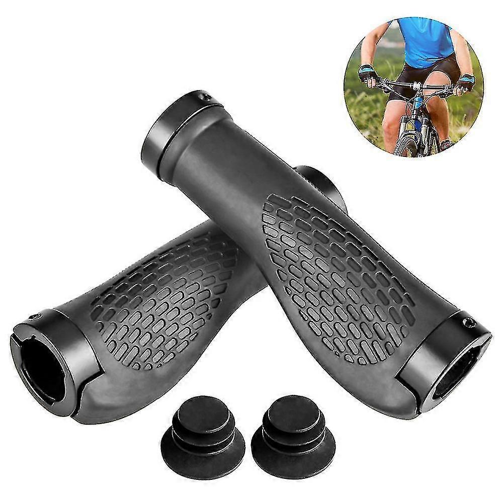 1 Pair Bike Handlebar Grips, Ergonomic Shockproof Bicycle Handle Grip