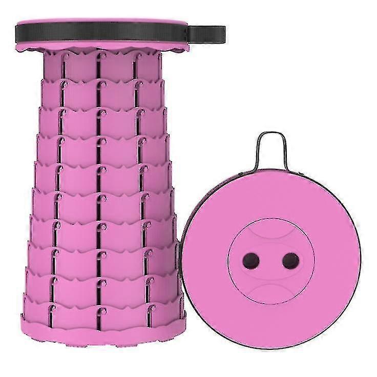 Portable Folding Height Adjustable Telescopic Stool Folding Stoolpink