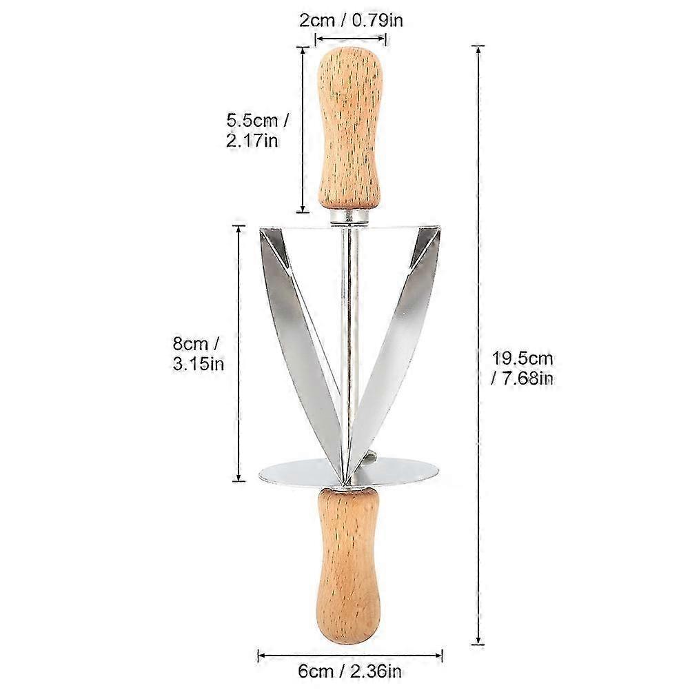 Stainless Steel Dough Cutter for Pastry and Bread with Wooden Handle