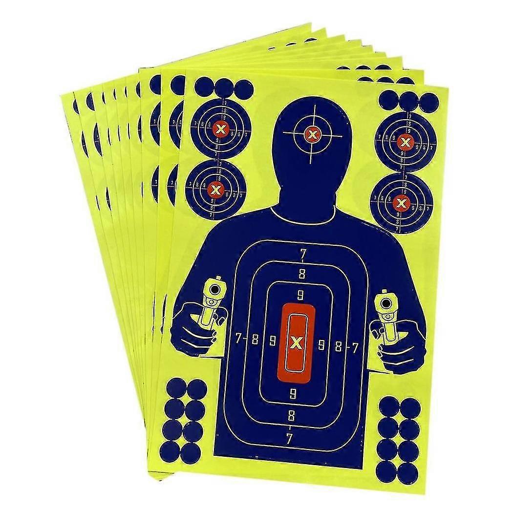 10pcs 12x18 Inch Human Body Shape Targets Reactive Splatter Glow Fluorescent Paper For Archery