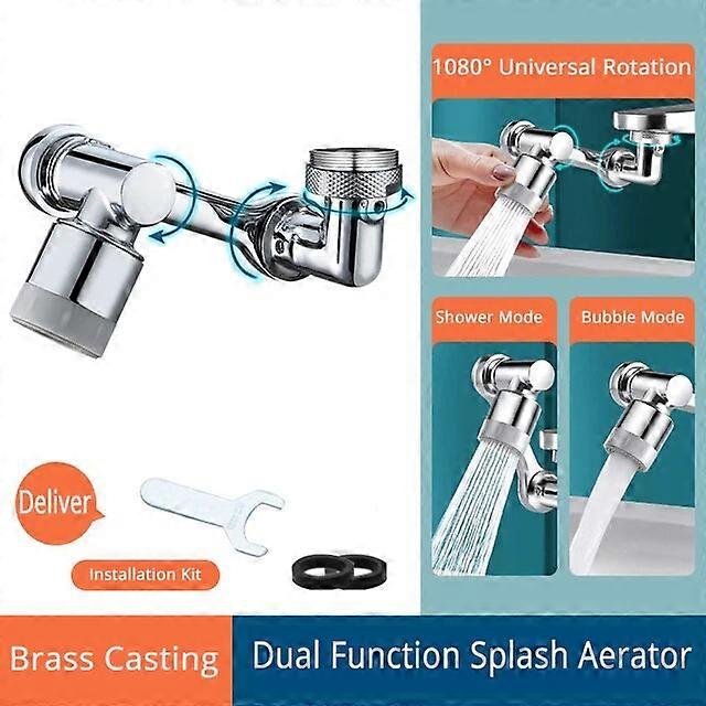 Faucet Extenders 1080 Degree Rotatable Universal Tap Extension Adapter Sprayer Head Dual Mode Faucet Extender Bathroom Products